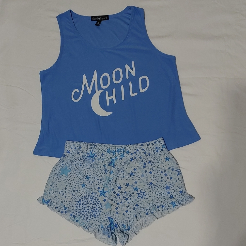 Derek Heart Blue 'Moon Child' Pajama Set